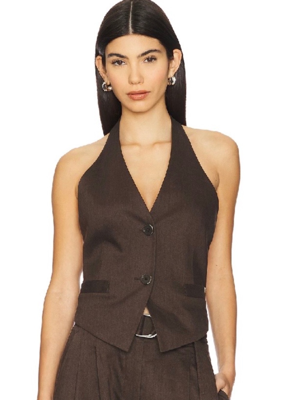 Helmut Lang Halter Vest Espresso SZ 12